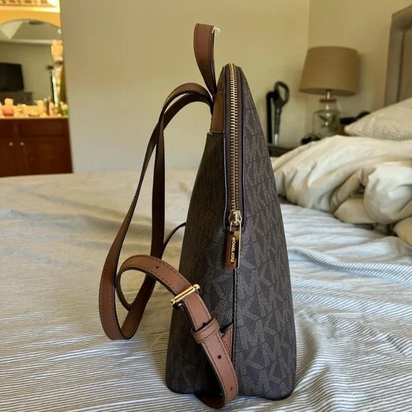 Michael Kors Signature Brown Backpack - Picture 4 of 9